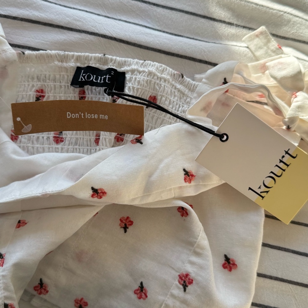 NWT Kourt Floral White Tie Strap Bustier Corset Top sz XS / 2 - Picture 12 of 16